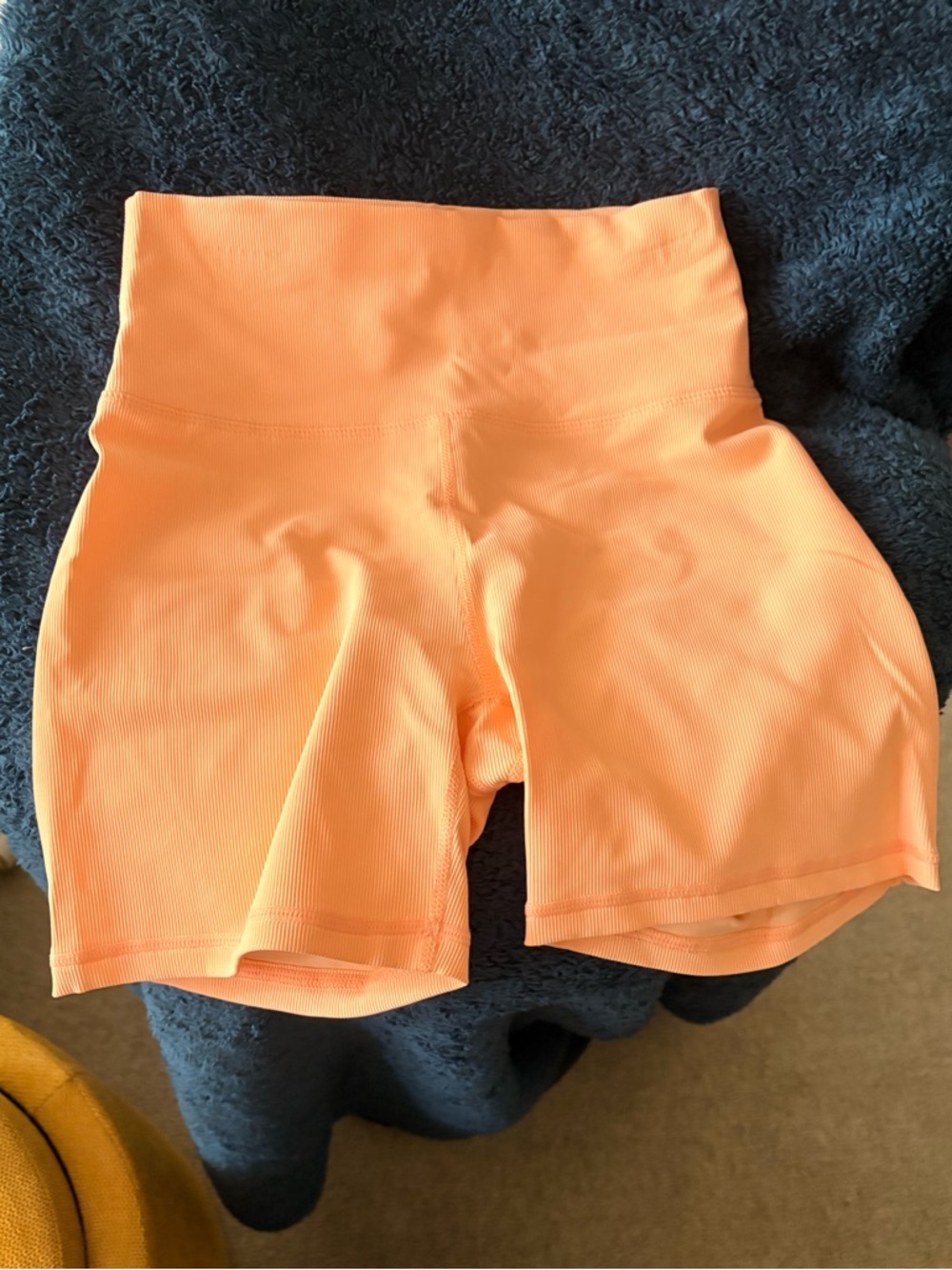High-Waist Peach Active Biker Shorts
